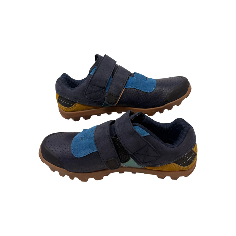 Vintage Shimano Ratchet MTB Mountain Bike Shoes 42 Men 9 Women 11 Navy Blue Grey - Picture 3 of 11